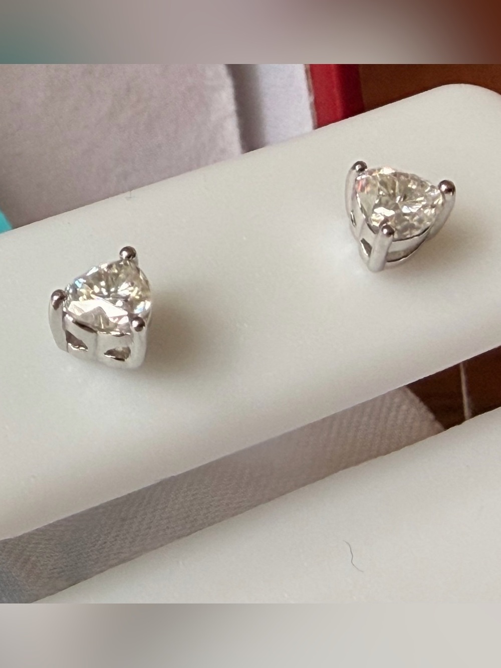 925 Sterling Silver Heart-Shaped Moissanite 0.60 CTW VVSD Color Stud Earrings